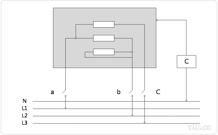 三相電機在工作溫度下接觸電流的測量電路圖