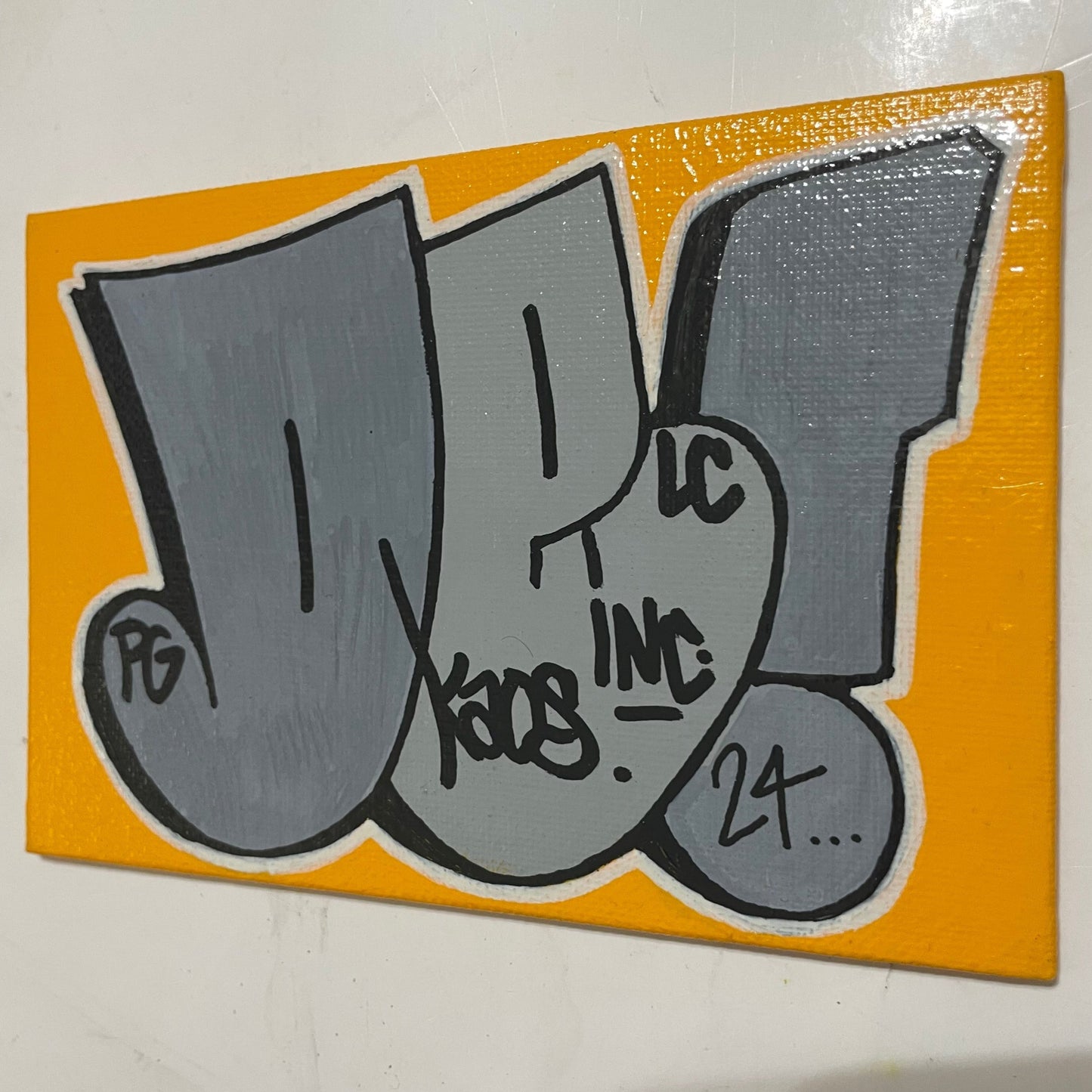"Gray Mood" DECK Throwie 6" by 4" Canvas Panel