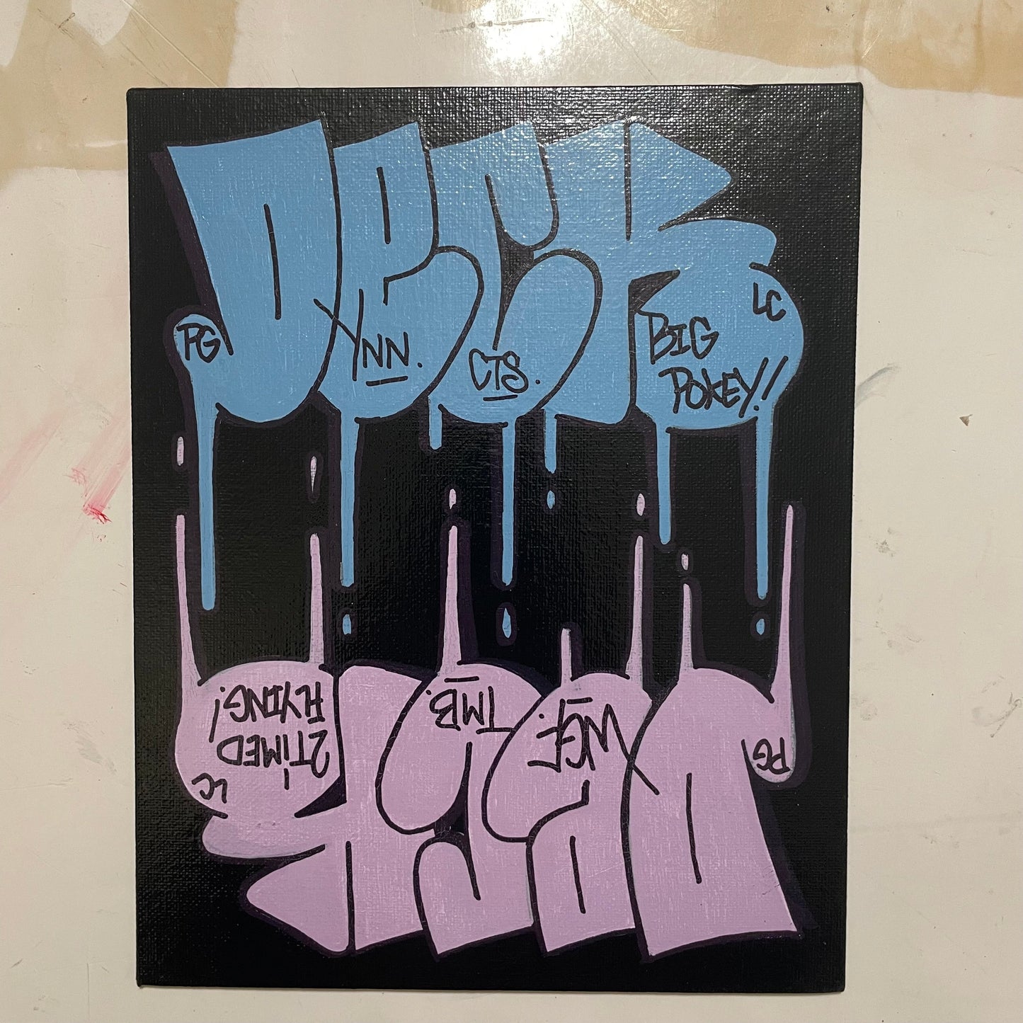 "2 Timed Flying/ Big Pokey" DECK Throwie's 8" by 10" Canvas Panel