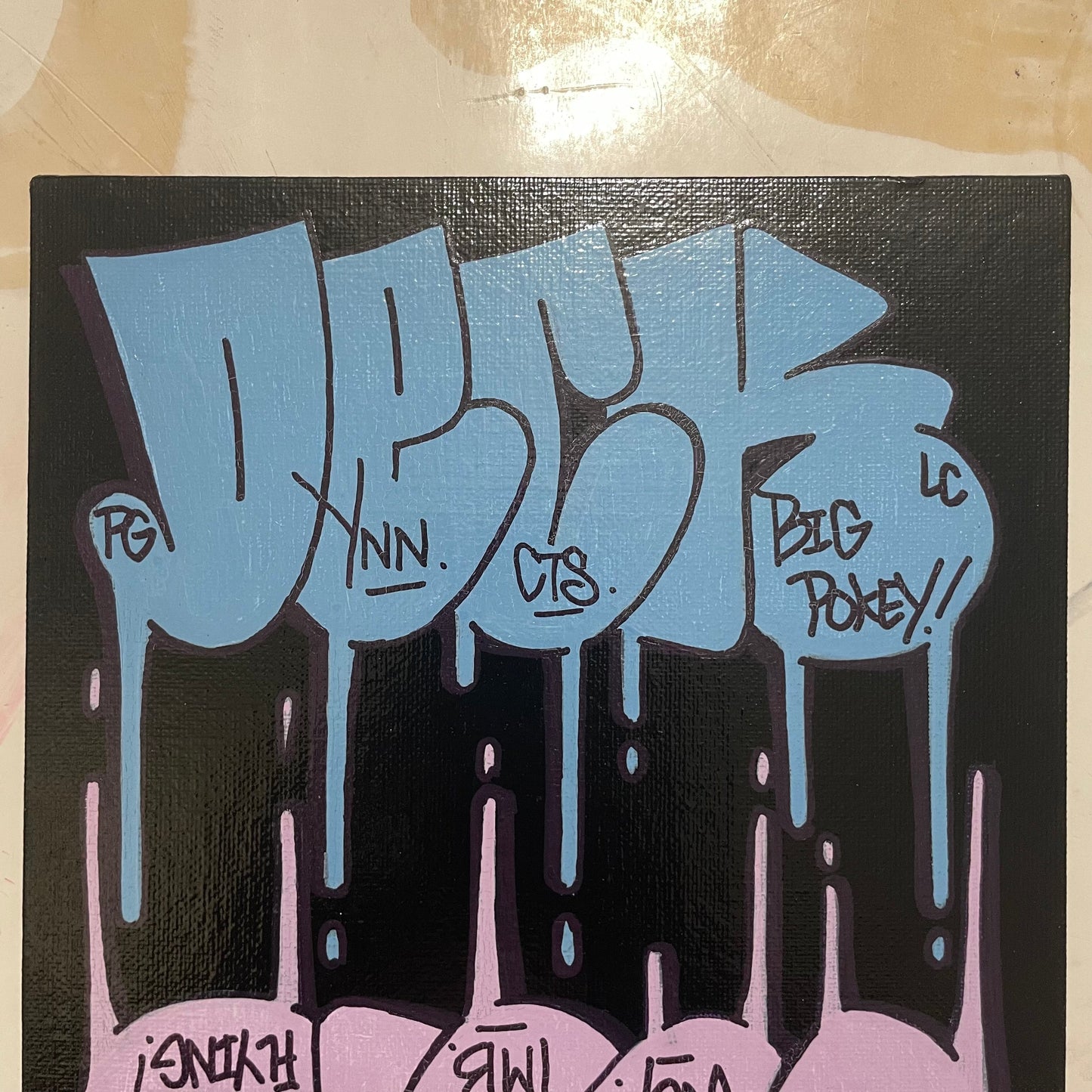 "2 Timed Flying/ Big Pokey" DECK Throwie's 8" by 10" Canvas Panel
