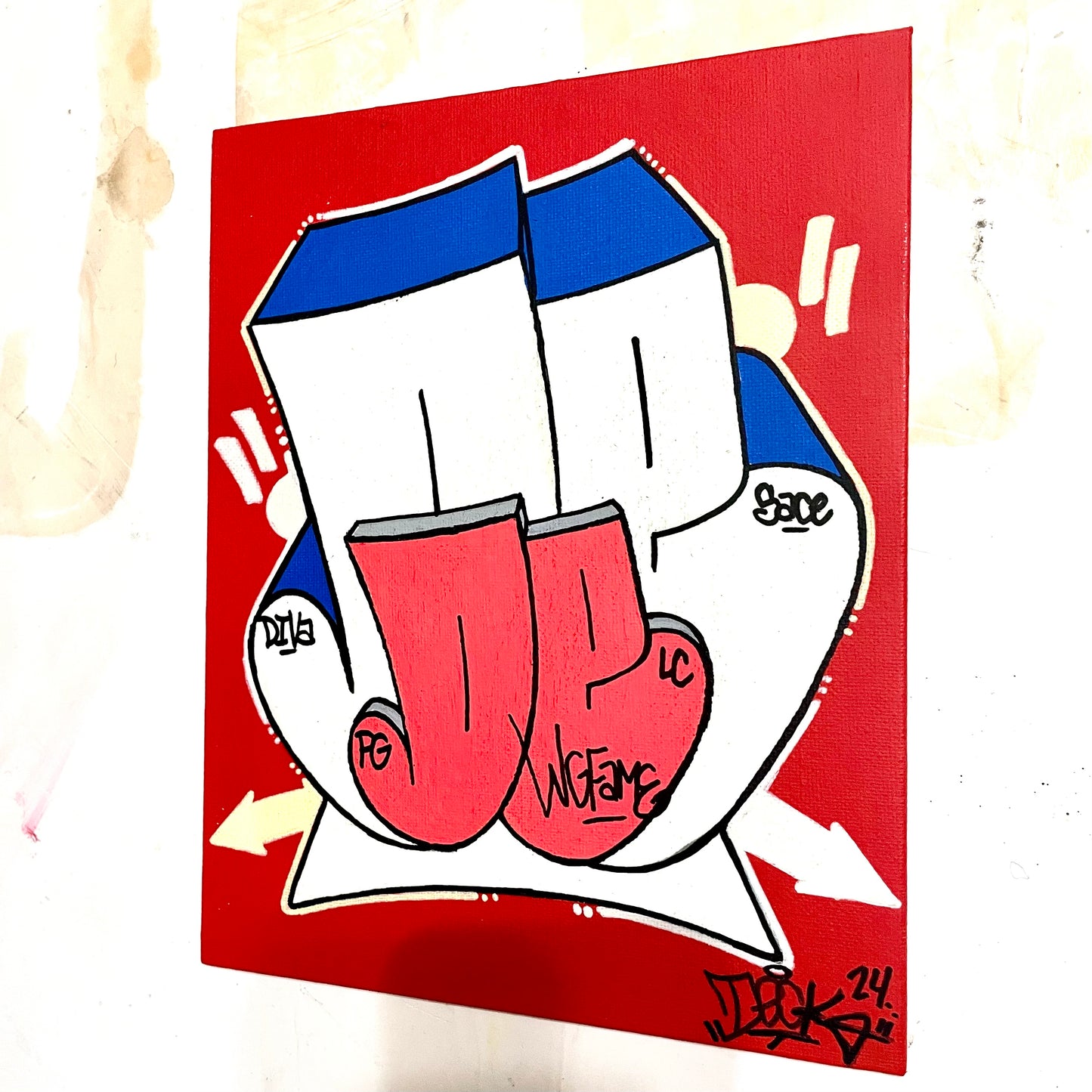 “Glow Big” DECK Throwie 8” by 10” Canvas Panel