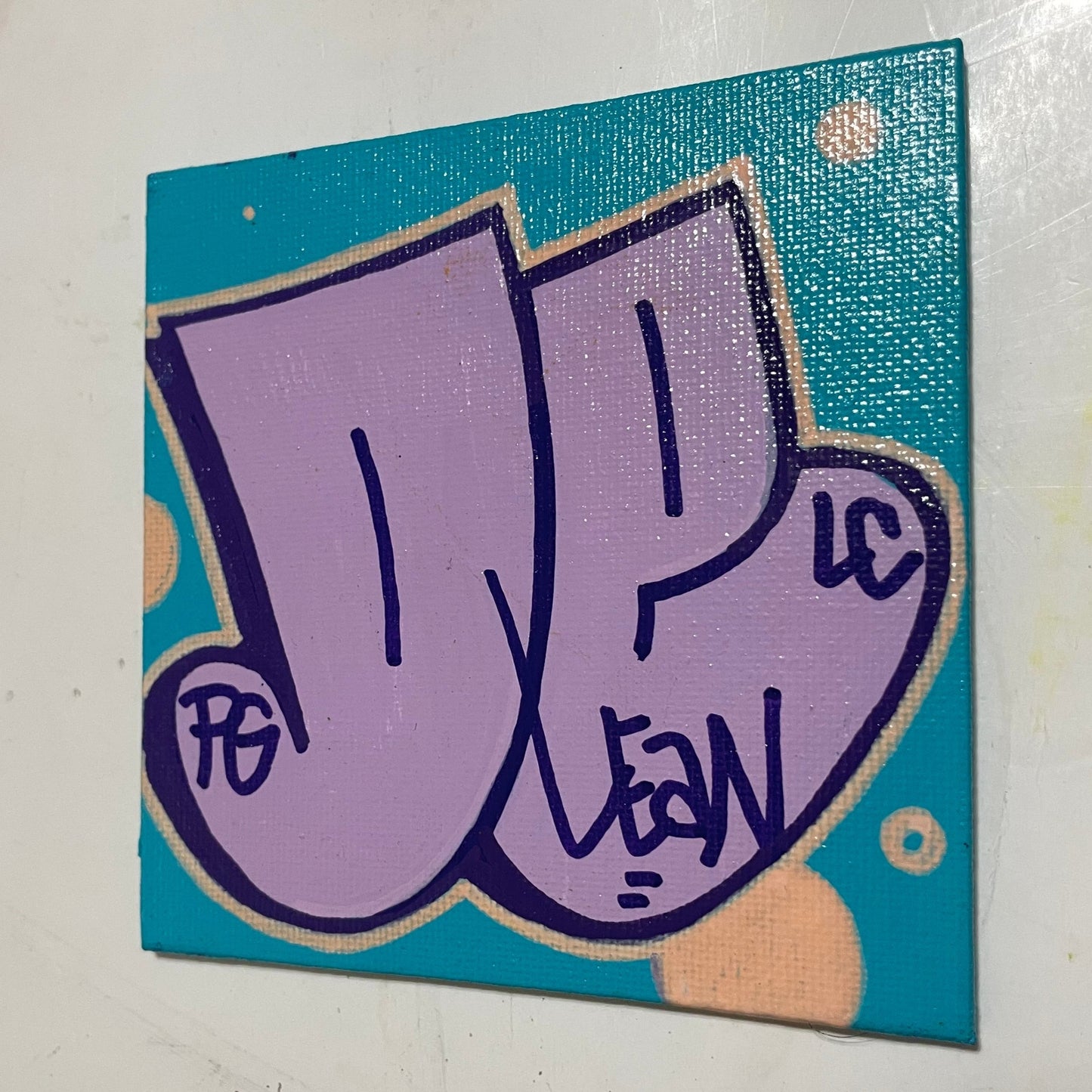 "LEAN" DECK Throwie 4" by 4" Canvas Panel