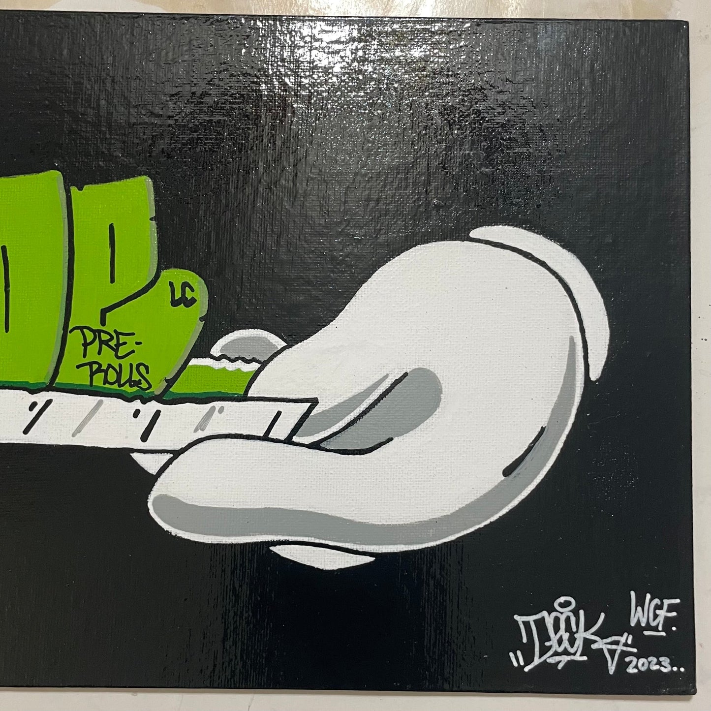"Mickey's Pre Rolls" DECK Throwie 16" by 8" Canvas Panel