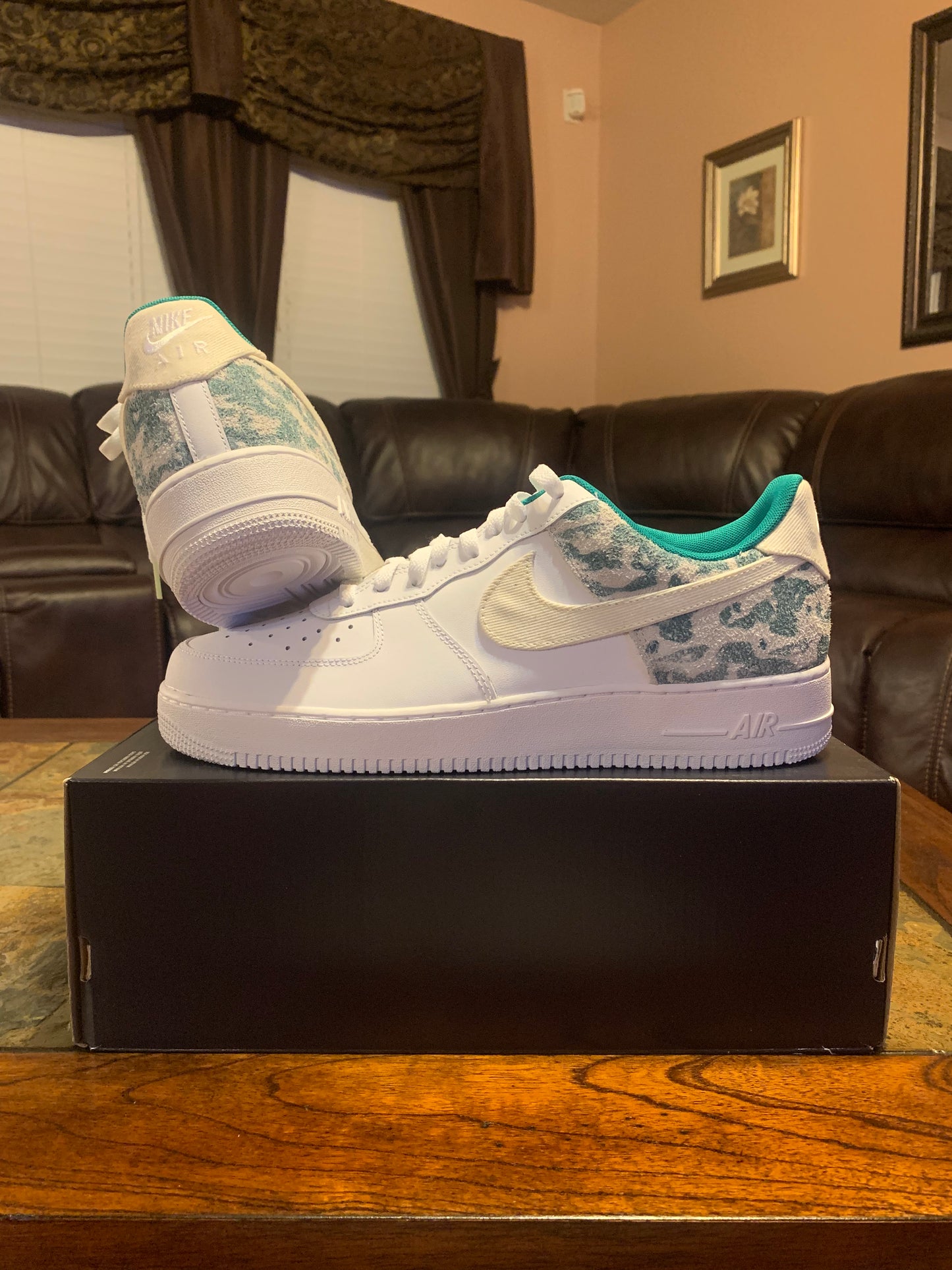 Nike Air Force 1 '07 LV8 Neptune Green Camo - DX3365 -100- Size 13